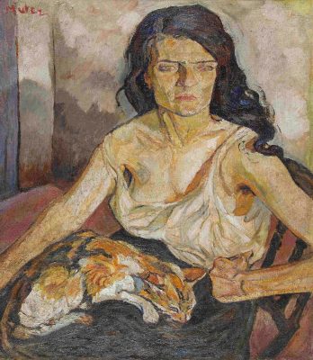 Mela Muter, Portret kobiety z kotem │ca 1918–1921